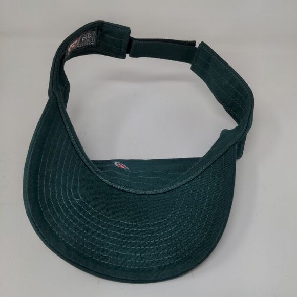 Richardson Men's Strapback Sun Visor Hat Green Model R45 Embroidered A Logo - Picture 6 of 7